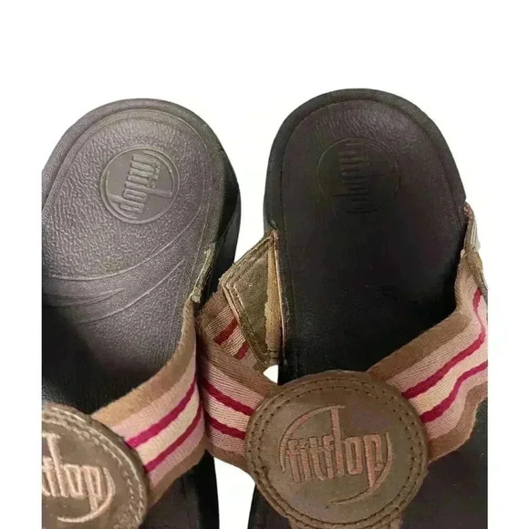 FitFlop WalkStar Bronze Toe Post Sandals Size 7 - Picture 8 of 10